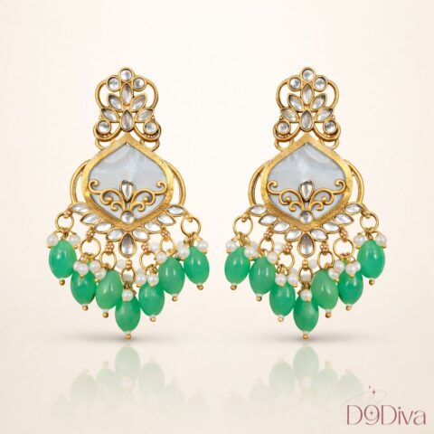 Elegant designer chandelier earrings with intricate detailing