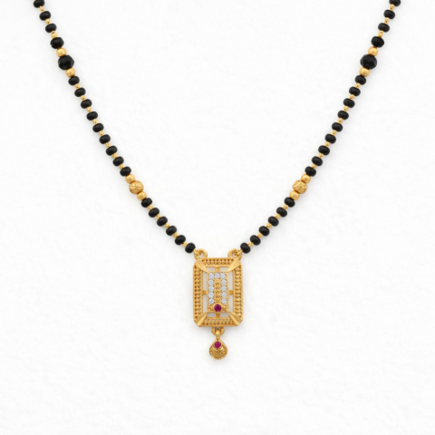 Royal Rectangle Crystal Mangalsutra Necklace