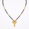 Elegant Heart Lattice Mangalsutra Necklace with Ruby Accent