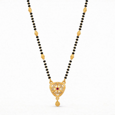 Elegant Ruby Arc Mangalsutra Necklace
