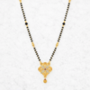 Royal Floral Crystal Mangalsutra Necklace with Ruby Drop