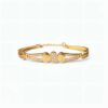 Elegant Crystal Oval Gold Plated Bracelet for Women