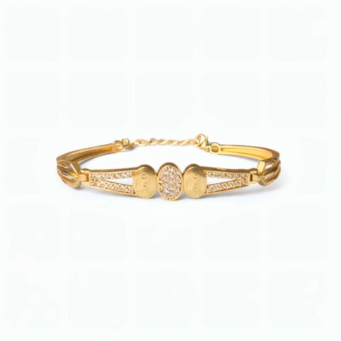 Elegant Crystal Oval Gold Plated Bracelet for Women