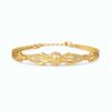 Elegant Crystal Bow Gold Plated Bracelet for Women