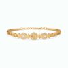 Elegant Floral Crystal Gold Plated Bracelet for Women