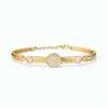 Elegant Crystal Circle Gold Plated Bracelet for Women