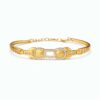 Elegant Dual Circle Crystal Gold Plated Bracelet for Women