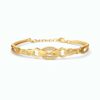 Elegant Oval Crystal Gold Plated Bracelet for Women