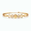 Elegant Crystal Bow Gold Plated Bracelet for Women