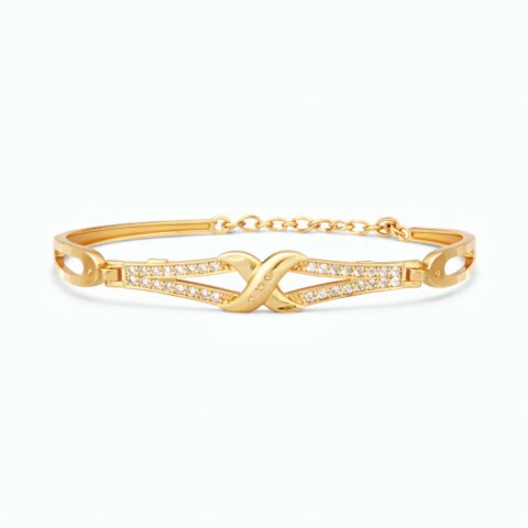 Elegant Infinity Crystal Gold Plated Bracelet for Women