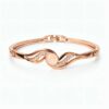 Elegant Rose Gold Wave Crystal Bracelet for Women