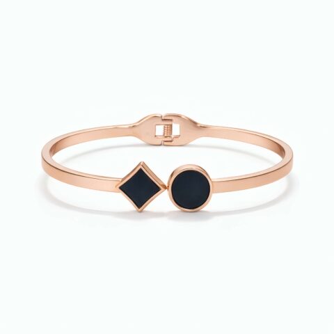 Modern Geometric Rose Gold Bracelet for Women