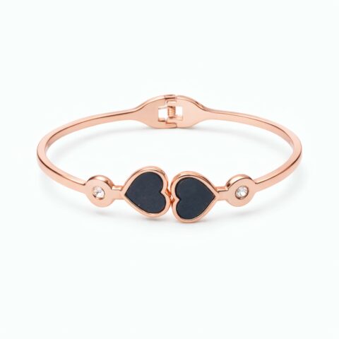 Elegant Double Heart Rose Gold Bracelet for Women
