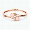 Elegant Rose Gold Dual Stone Crystal Bracelet for Women