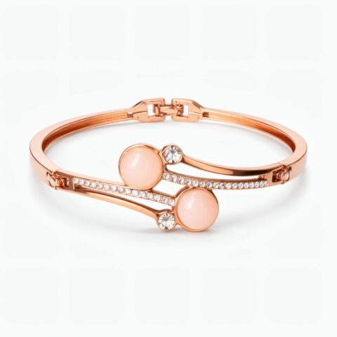 Elegant Rose Gold Dual Stone Crystal Bracelet for Women