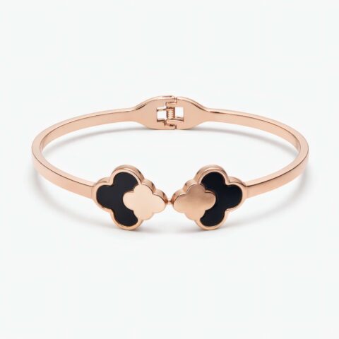 Elegant Rose Gold Clover Charm Bracelet for Women