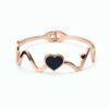 Romantic Rose Gold Heart Wave Bracelet for Women