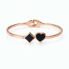Elegant Rose Gold Heart & Diamond Shape Bracelet for Women