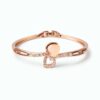 Elegant Rose Gold Double Heart Crystal Bracelet for Women