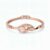 Elegant Eye Shape Pink Stone Gold Bracelet for Women
