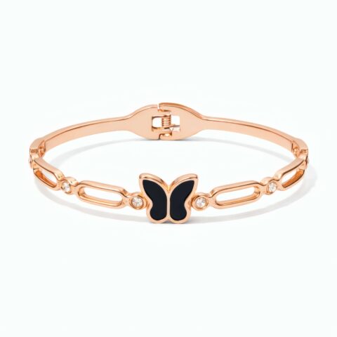 Elegant Rose Gold Butterfly Bracelet for Women