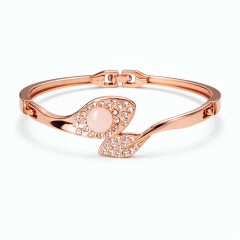 Elegant Rose Gold Pink Stone Designer Bracelet for Women