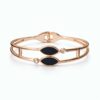 Elegant Black Marquise Stone Gold Plated Bracelet for Women