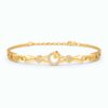 Elegant Crystal Circle Charm Gold Plated Bracelet for Women