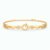 Elegant Crystal Circle Charm Gold Plated Bracelet for Women