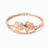 Elegant Floral Crystal Gold Plated Bracelet for Women