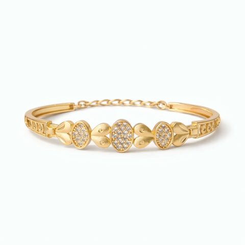 Elegant Oval Crystal Gold Plated Bracelet for Women