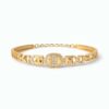 Elegant Crystal Circle Link Gold Plated Bracelet for Women