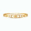 Elegant Crystal Floral Link Gold Plated Bracelet for Women