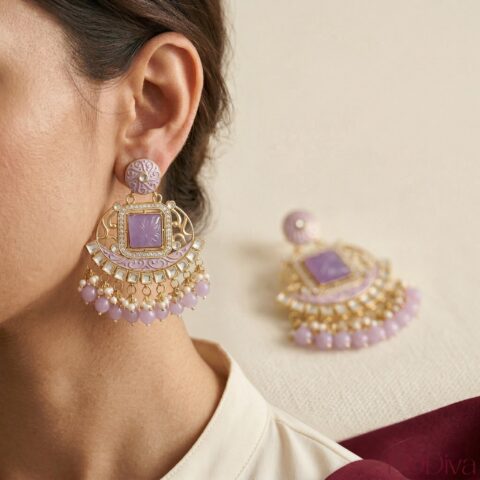 Elegant designer chandbali earrings with intricate detailing