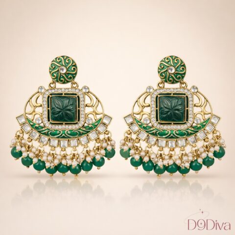 Elegant designer chandbali earrings with intricate detailing
