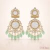 Luxury kundan chandbali drop earrings with intricate stone detailing