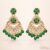 Kundan chandbali earrings with intricate design and beaded drops