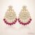 Elegant kundan chandbali earrings with intricate stone work and bead drops