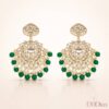 kundan chandelier earrings with intricate floral design and bead drops
