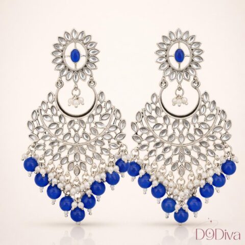 Premium floral kundan chandelier earrings for women