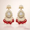 Elegant kundan chandelier earrings with pearl drops