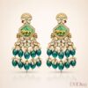 Luxury kundan chandelier earrings with tiger motif design