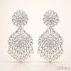 Elegant Kundan Pearl Chandbali Earrings with intricate stone design and pearl drops