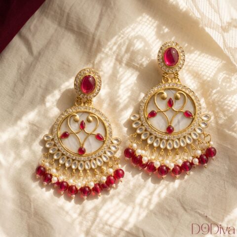 Luxury chandelier earrings with intricate stone detailing