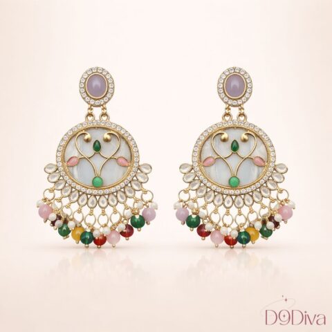 Luxury chandelier earrings with intricate stone detailing