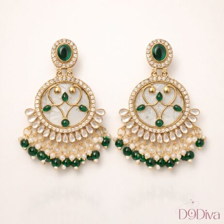 Luxury chandelier earrings with intricate stone detailing