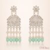Elegant pearl chandelier earrings with intricate beadwork and dangling pearls